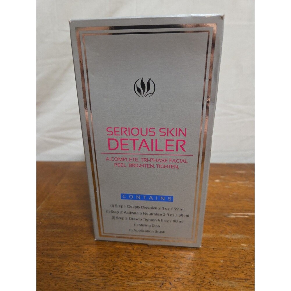 Serious Skin Detailer Tri-Phase Facial Peel Brighten Tighten Complete NIB RT $59